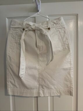 Tommy Hilfiger Cream A-Line Cotton Skirt